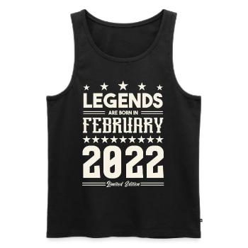 Cadeau Légende Février 2022. cadeau février 2022. - Débardeur bio Premium Homme - noir - Devant - AI Model Male 178 light (178cm)