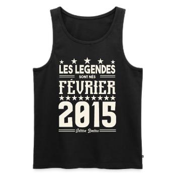 cadeau d'anniversaire Février 2015. février 2015. - Débardeur bio Premium Homme - noir - Devant - Michal (187cm)