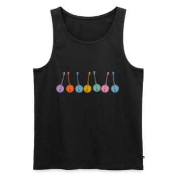 Banjo Shirts For Men Bluegrass Appalachia Folk - Männer Premium Bio Tank Top - Schwarz - Vorne - Michal (187cm)
