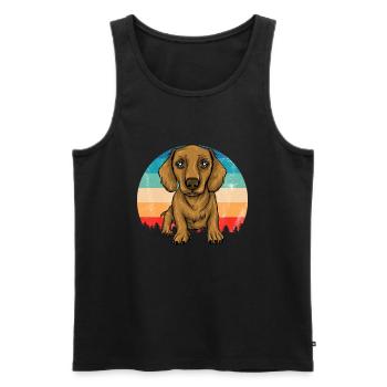 Dachshund Geschenk Dixie Wiener Doxie Dackel - Männer Premium Bio Tank Top - Schwarz - Vorne - Michal (187cm)