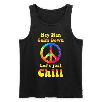 Hippie Geschenk Acidhead Flowerpower Hippi Hippy - Männer Premium Bio Tank Top - Schwarz - Vorne - AI Model Male 178 light (178cm)