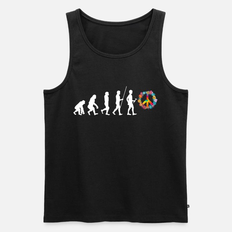 Hippie - Männer Premium Bio Tank Top - Schwarz