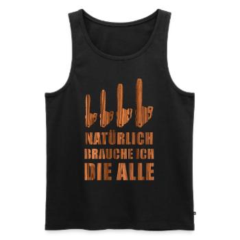 Holz Geschenke Chainsaw Kettensäge Waldarbeiter - Männer Premium Bio Tank Top - Schwarz - Vorne - Michal (187cm)