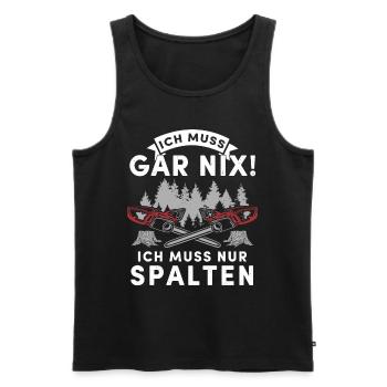 Holz Geschenke Chainsaw Kettensäge Waldarbeiter - Männer Premium Bio Tank Top - Schwarz - Vorne - Michal (187cm)