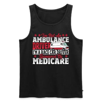 Ambulance Driver I'm A Race Car Driver Sponsored - Männer Premium Bio Tank Top - Schwarz - Vorne - AI Model Male 178 light (178cm)
