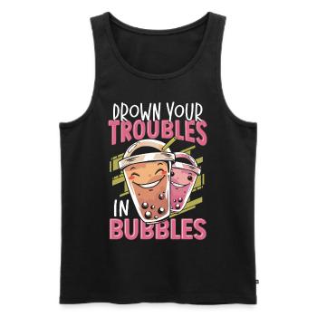 Drown Your Troubles In Bubbles Boba Tea Bubble Tea - Männer Premium Bio Tank Top - Schwarz - Vorne - Michal (187cm)