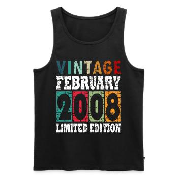 2008 Im Februar Vintage - Männer Premium Bio Tank Top - Schwarz - Vorne - AI Model Male 178 light (178cm)