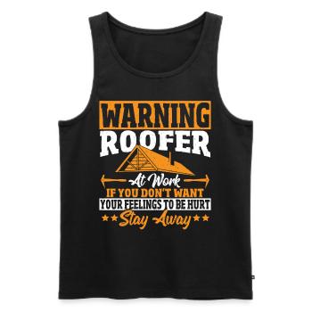 Warning Roofer At Work Roofing Roof Craftsman - Männer Premium Bio Tank Top - Schwarz - Vorne - AI Model Male 178 light (178cm)
