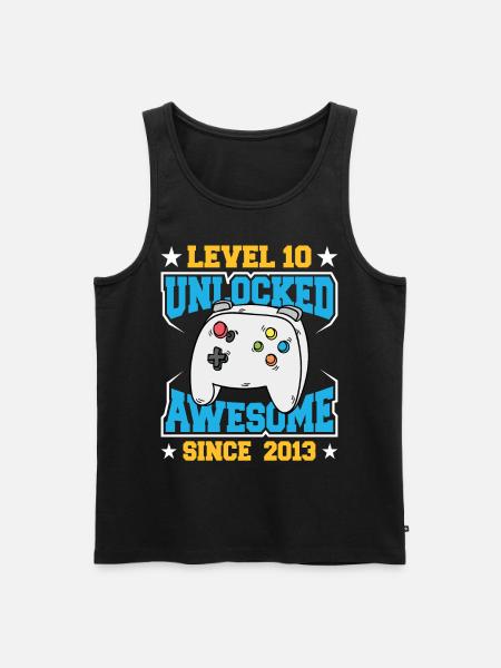 Level 10 Unlocked Awesome Since - Men's Premium Organic Tank Top - black