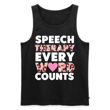 Speech Therapist Therapy Assistant - Men's Premium Organic Tank Top - black - Front - Michal (187cm)