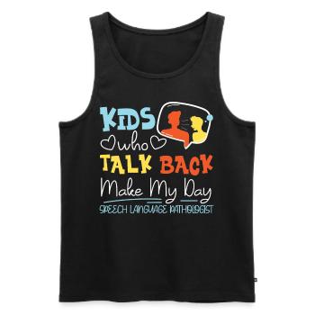 Speech Therapist Therapy Assistant - Men's Premium Organic Tank Top - black - Front - AI Model Male 178 light (178cm)