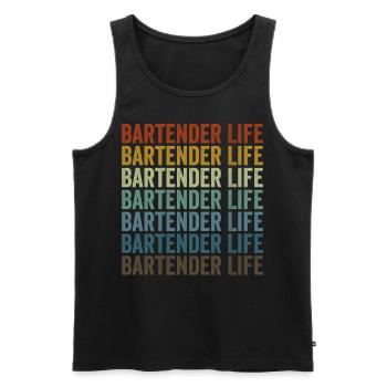 Barkeeper Leben Barkeeper Bartending - Männer Premium Bio Tank Top - Schwarz - Vorne - AI Model Male 178 light (178cm)