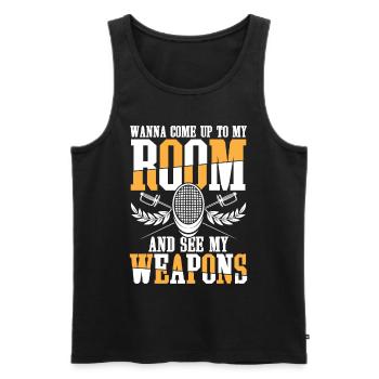 Wanna Come Up To My Room Fencing - Männer Premium Bio Tank Top - Schwarz - Vorne - Michal (187cm)
