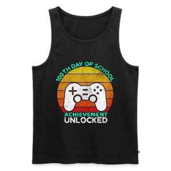 100th Day Of School Gamer 100 Days Of School - Men's Premium Organic Tank Top - black - Front - AI Model Male 178 light (178cm)