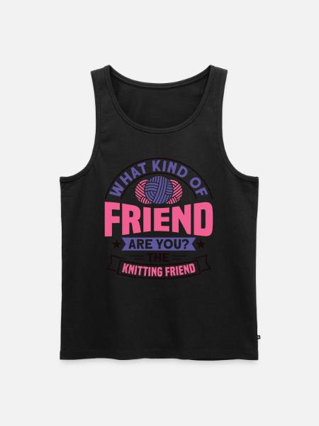 Handmade knitting funny knitting saying - Men's Premium Organic Tank Top - black