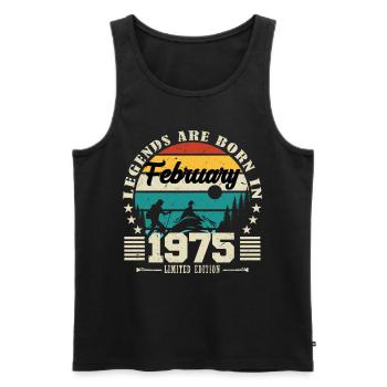 February 1975. Birthday gift February 1975. - Men's Premium Organic Tank Top - black - Front - Michal (187cm)