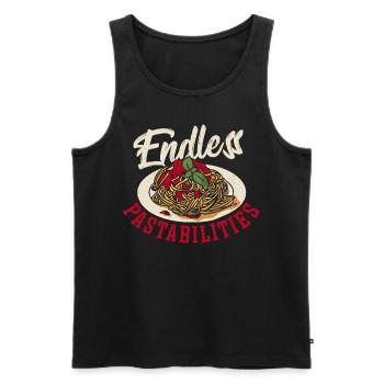 Endless Pastabilities Spaghetti Pasta Noodles - Men's Premium Organic Tank Top - black - Front - AI Model Male 178 light (178cm)