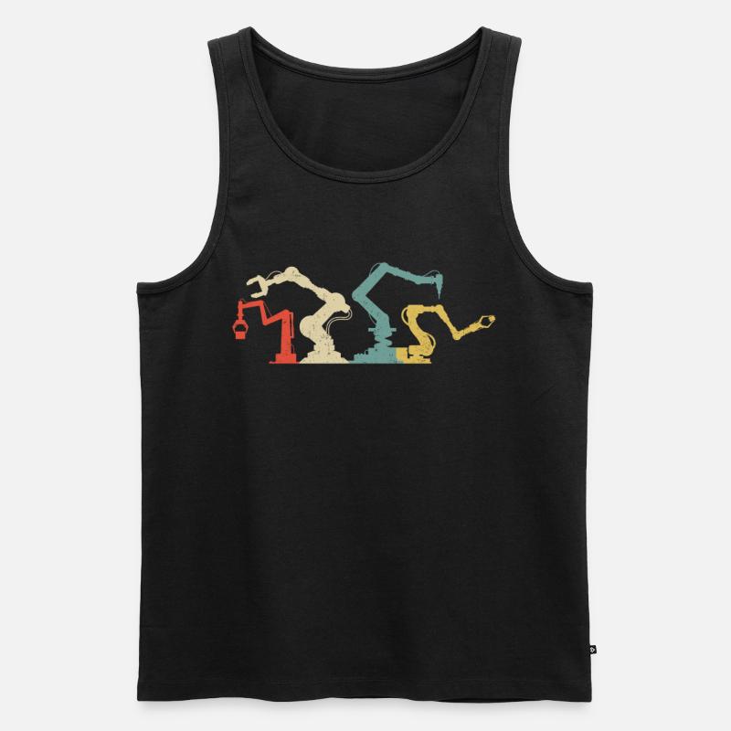 Robot Robotics Engineer Retro - Men's Premium Organic Tank Top - black