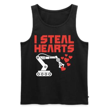 Robot Robotics Engineer Valentines - Men's Premium Organic Tank Top - black - Front - Michal (187cm)