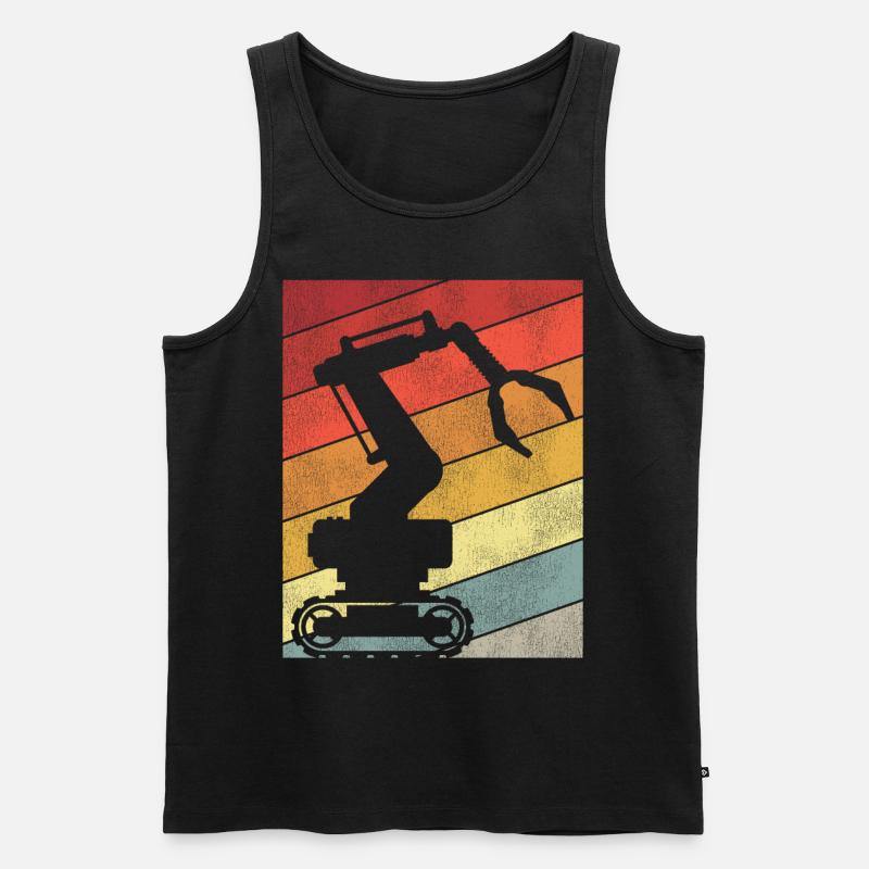 Robot Robotics Engineer Retro - Männer Premium Bio Tank Top - Schwarz