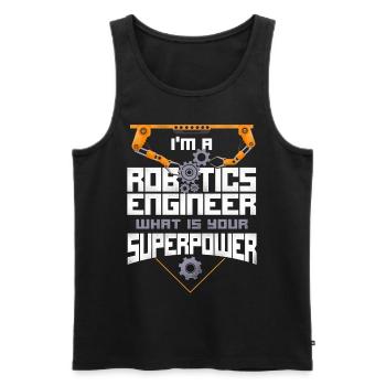 Robot Robotics Engineer Vintage - Men's Premium Organic Tank Top - black - Front - Michal (187cm)