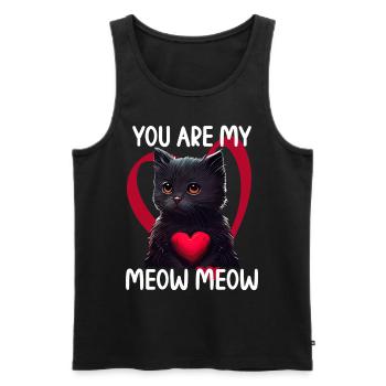 Tu es mon Meow Meow Cat - Débardeur bio Premium Homme - noir - Devant - Michal (187cm)