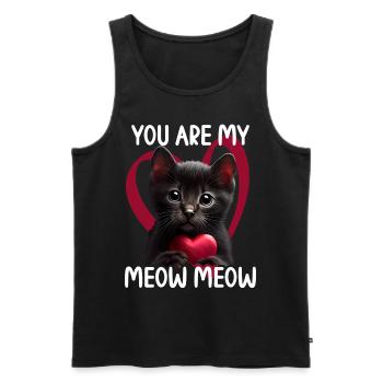 Tu es mon Meow Meow Cat - Débardeur bio Premium Homme - noir - Devant - Michal (187cm)