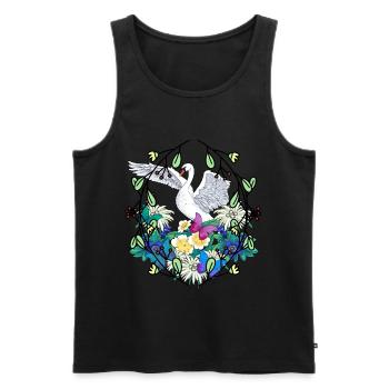 Début du printemps Cygne Faune Nature Oiseaux - Débardeur bio Premium Homme - noir - Devant - Michal (187cm)