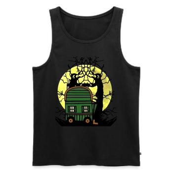 Bauwagen Vollmond Natur Naturliebhaber Baum - Männer Premium Bio Tank Top - Schwarz - Vorne - Michal (187cm)