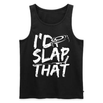 I'd Slap That Ice Hockey - Männer Premium Bio Tank Top - Schwarz - Vorne - AI Model Male 178 light (178cm)