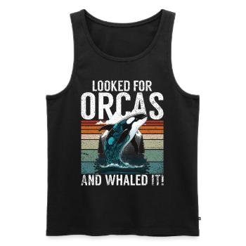 Killerwal Schwertwal Wale beobachten Orca Wal - Männer Premium Bio Tank Top - Schwarz - Vorne - AI Model Male 178 light (178cm)