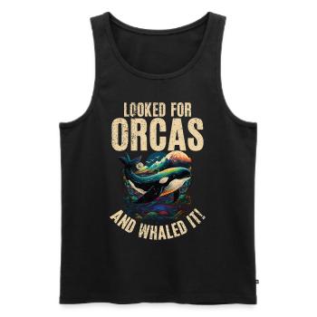 Killerwal Schwertwal Wale beobachten Orca Wal - Männer Premium Bio Tank Top - Schwarz - Vorne - AI Model Male 178 light (178cm)