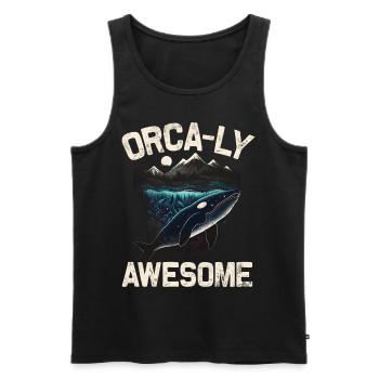 Killerwal Schwertwal Wale beobachten Orca Wal - Männer Premium Bio Tank Top - Schwarz - Vorne - AI Model Male 178 light (178cm)