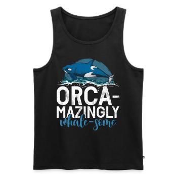 Killer whale killer whale watching Orca whale watching - Men's Premium Organic Tank Top - black - Front - AI Model Male 178 light (178cm)