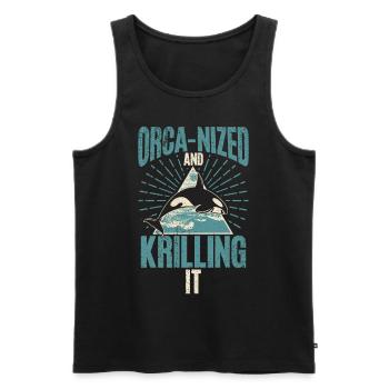 Killerwal Schwertwal Wale beobachten Orca Wal - Männer Premium Bio Tank Top - Schwarz - Vorne - AI Model Male 178 light (178cm)