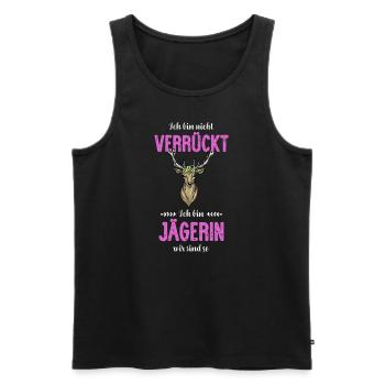 Jägerin I Jagd jagen Motiv zum bestandenen - Männer Premium Bio Tank Top - Schwarz - Vorne - Michal (187cm)