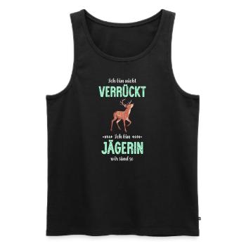 Jägerin I Jagd jagen Motiv zum bestandenen - Männer Premium Bio Tank Top - Schwarz - Vorne - Michal (187cm)