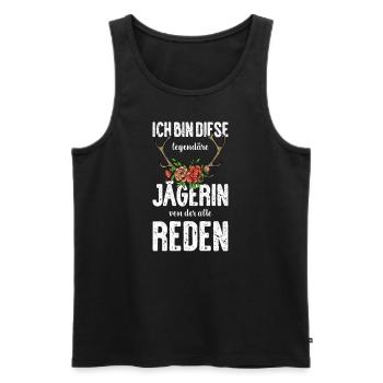 Jägerin I Jagd jagen Motiv zum bestandenen - Männer Premium Bio Tank Top - Schwarz - Vorne - Michal (187cm)