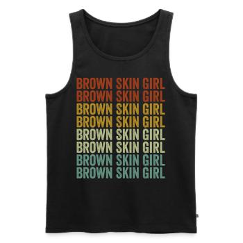 Brown Skin Girl Melanin Brown Skin Black G - Men's Premium Organic Tank Top - black - Front - AI Model Male 178 light (178cm)