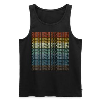 Beware of flying discs Disc Golf - Men's Premium Organic Tank Top - black - Front - Michal (187cm)