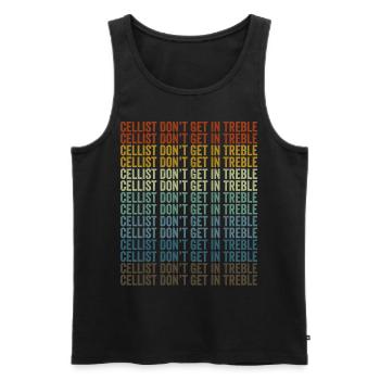 Cellist Don't Get In Treble Cello Player - Men's Premium Organic Tank Top - black - Front - AI Model Male 178 light (178cm)