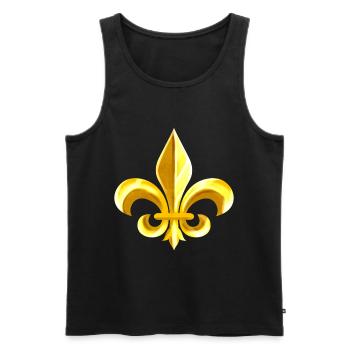 Bright Shining Golden Fleur De Lis - Men's Premium Organic Tank Top - black - Front - AI Model Male 178 light (178cm)