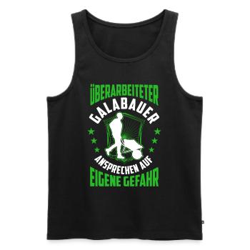 Überarbeiteter Galabauer Gartenbau Galabau - Männer Premium Bio Tank Top - Schwarz - Vorne - Michal (187cm)