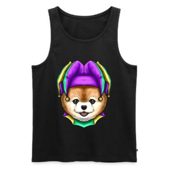 Cute Bear with Jester Hat for Mardi Gras - Men's Premium Organic Tank Top - black - Front - AI Model Male 178 light (178cm)