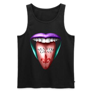 Out Stretched Tongue For Mardi Gras - Men's Premium Organic Tank Top - black - Front - Michal (187cm)