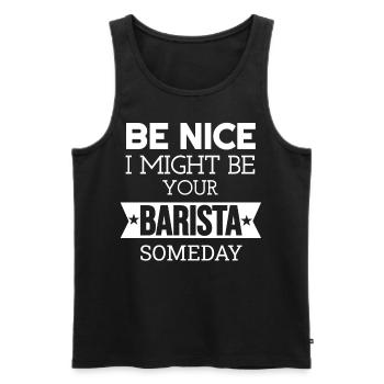 Barista Coffee Lovers Coffee Espresso - Men's Premium Organic Tank Top - black - Front - AI Model Male 178 light (178cm)