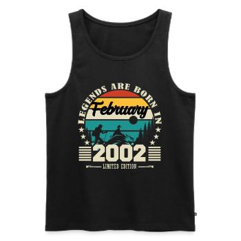 February 2002. Birthday gift February 2002. - Men's Premium Organic Tank Top - black - Front - Michal (187cm)