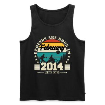 February 2014. Birthday gift February 2014. - Men's Premium Organic Tank Top - black - Front - Michal (187cm)