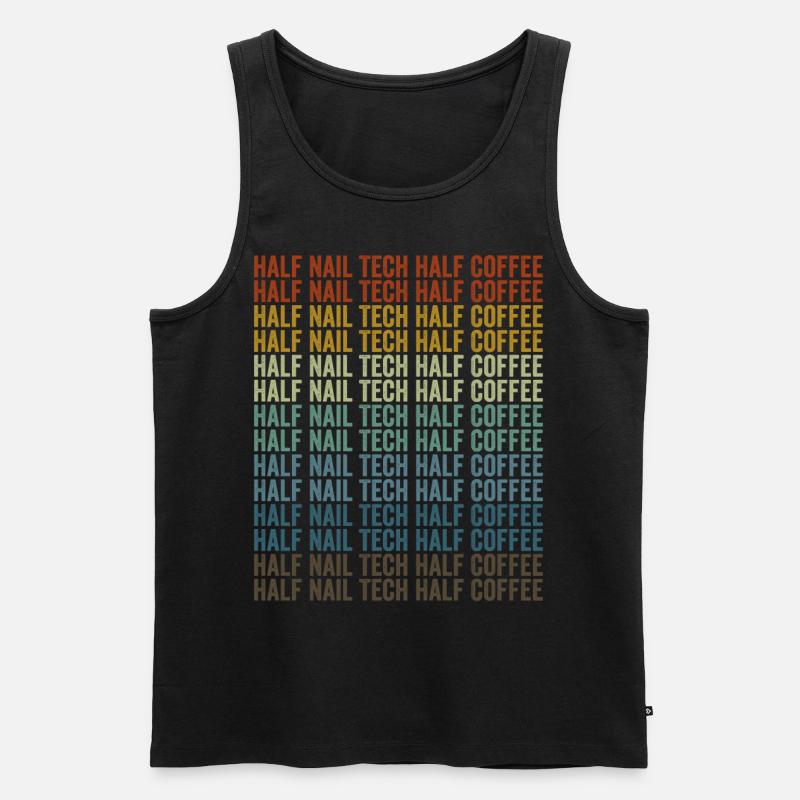 Halb Nageltechniker halb Kaffeenageltechnologe - Männer Premium Bio Tank Top - Schwarz