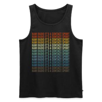 Amateur radio It is a contact sport Amateur radio - Men's Premium Organic Tank Top - black - Front - AI Model Male 178 light (178cm)